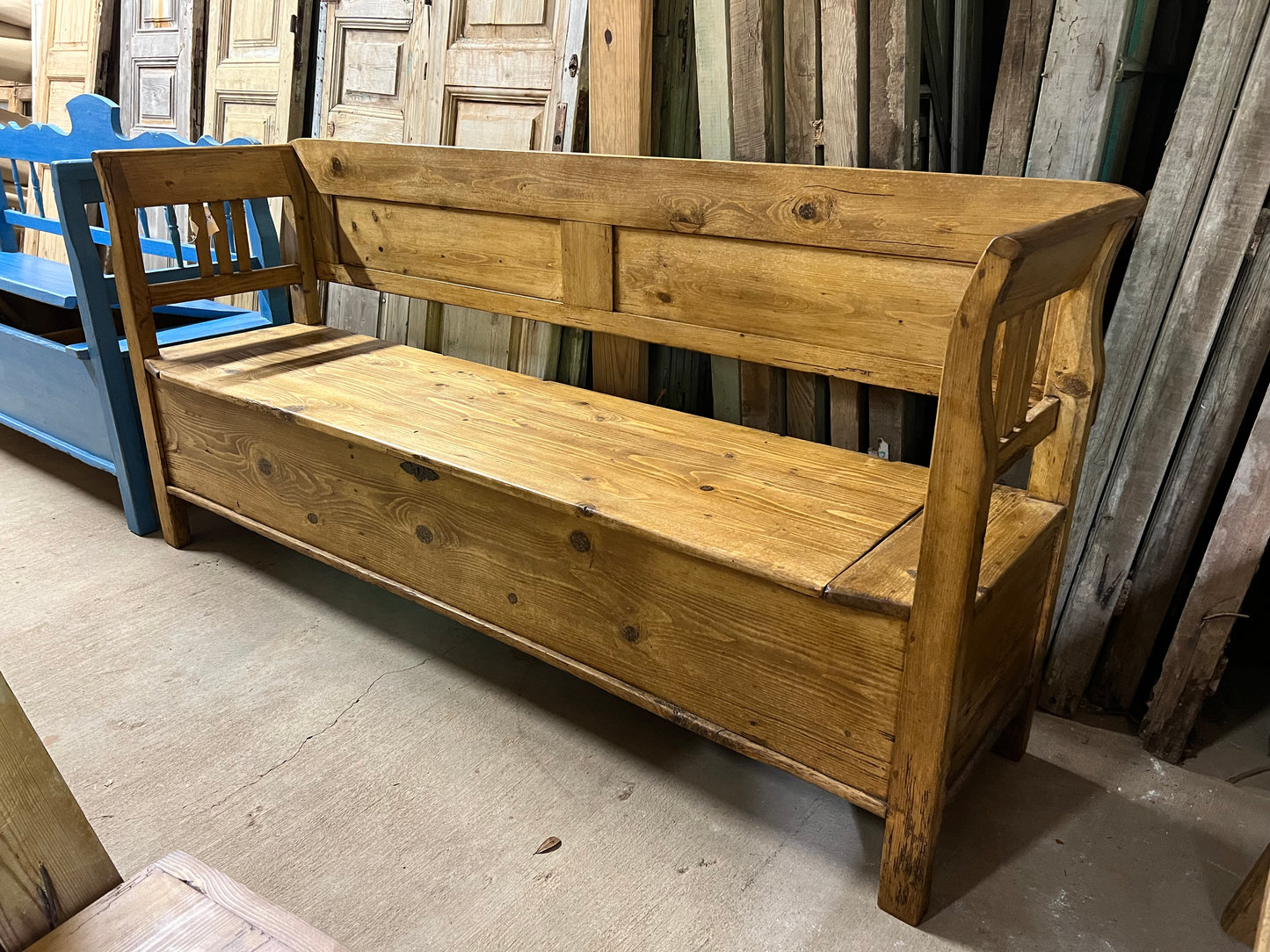 European Pine Storage Bench