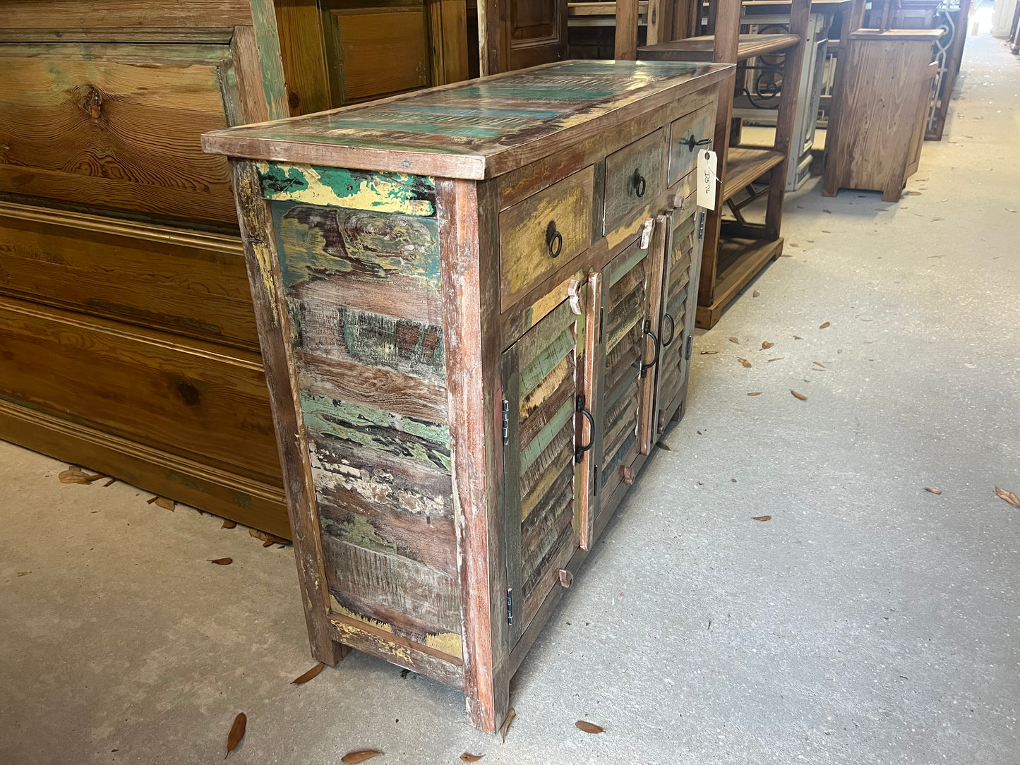 Teak Shutter Console