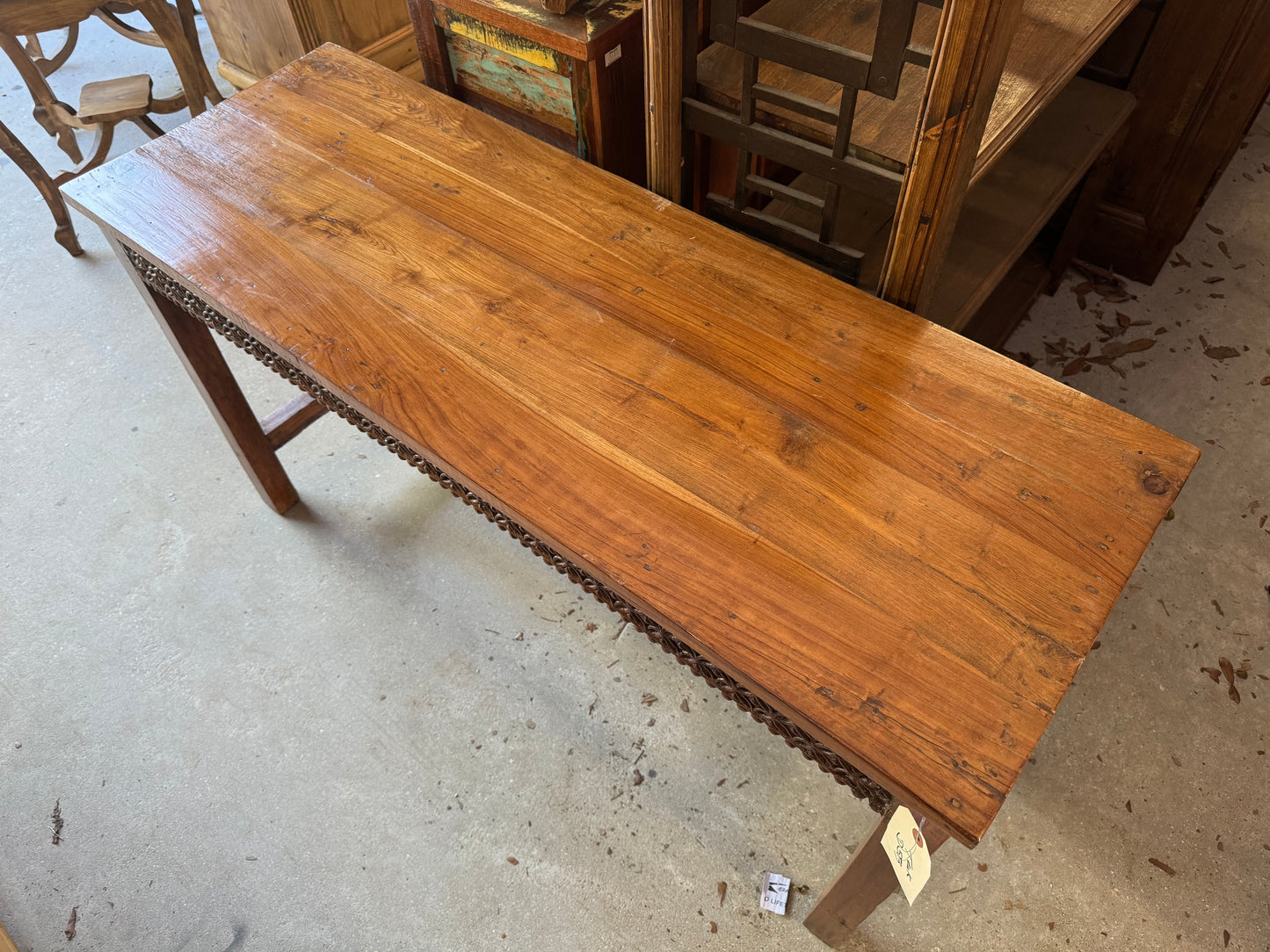 Teak Hand-carved Console