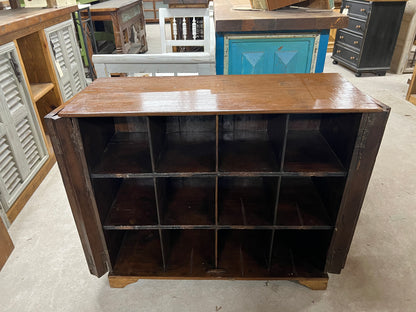 Antique Teak Console with Cubbies