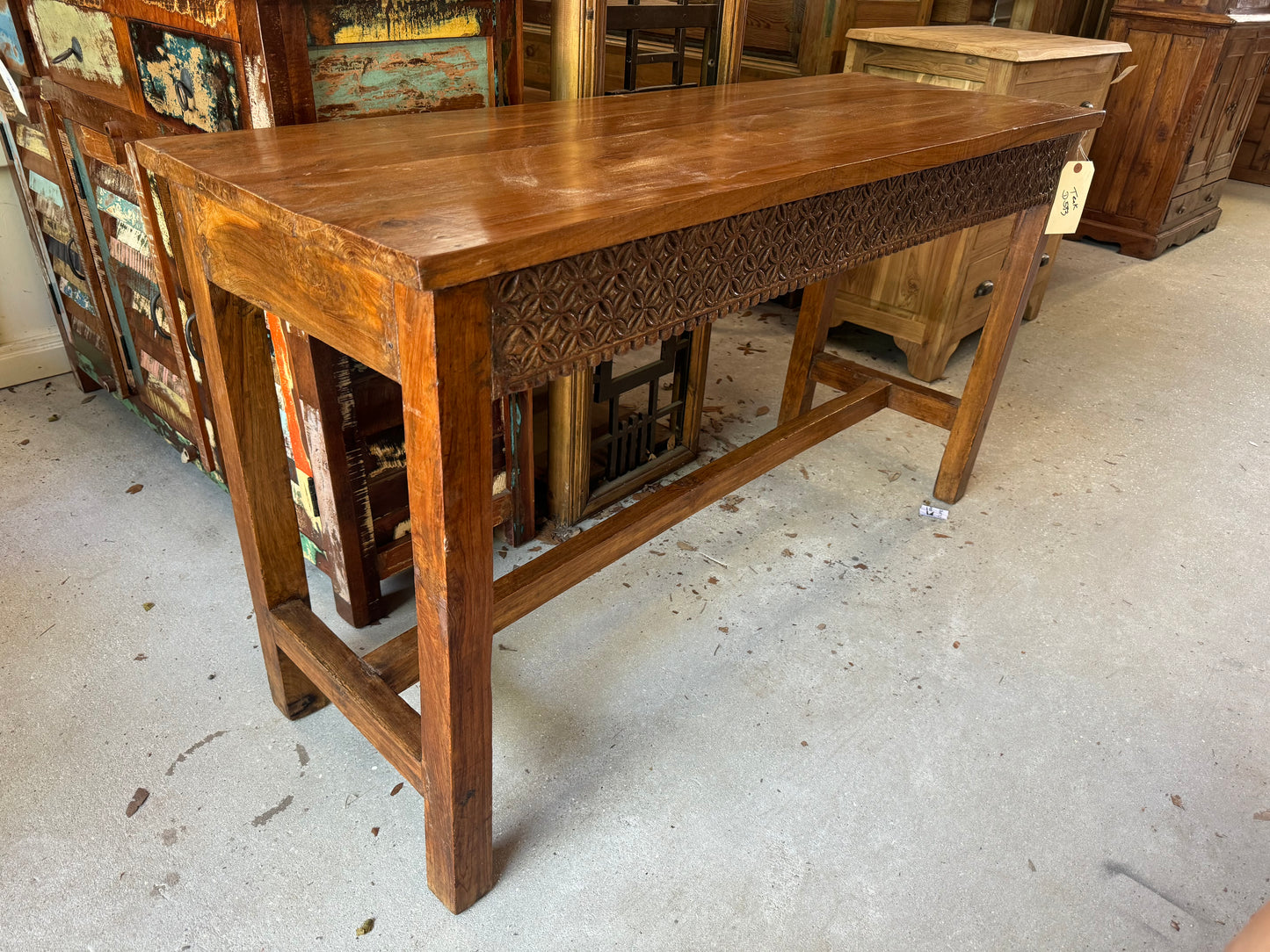 Teak Hand-carved Console