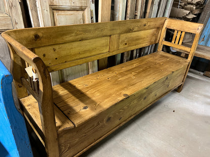 European Pine Storage Bench