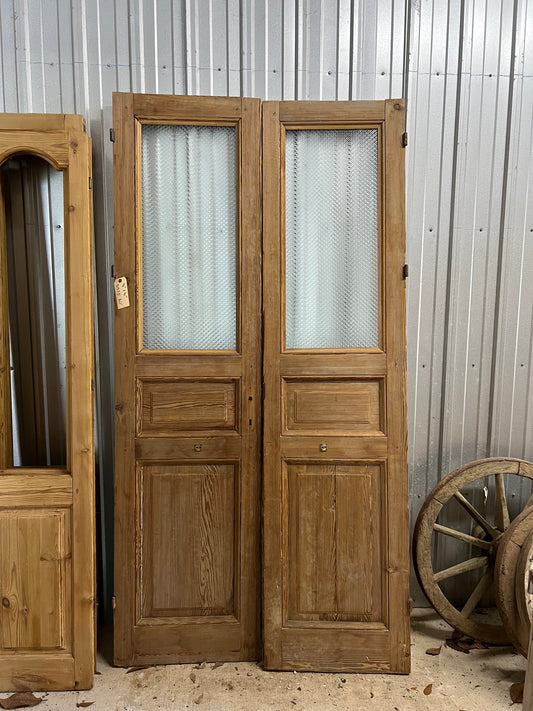 Antique Glass Double Doors