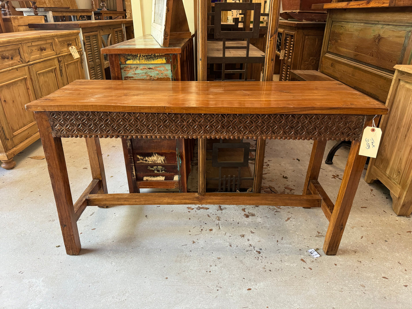 Teak Hand-carved Console