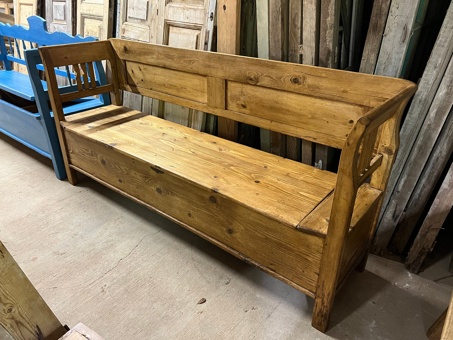 European Pine Storage Bench