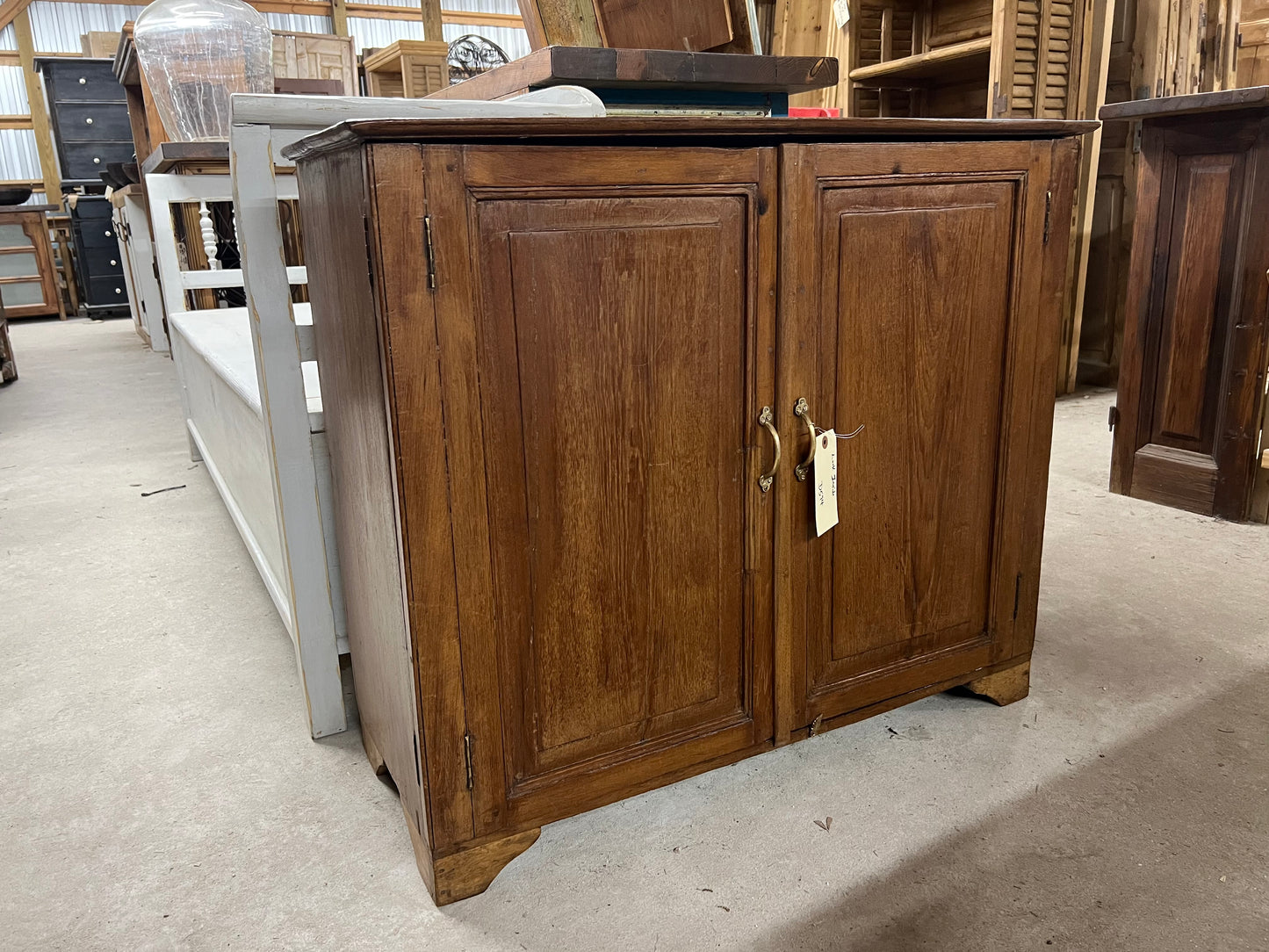 Antique Teak Console with Cubbies