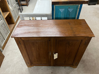 Antique Teak Console with Cubbies