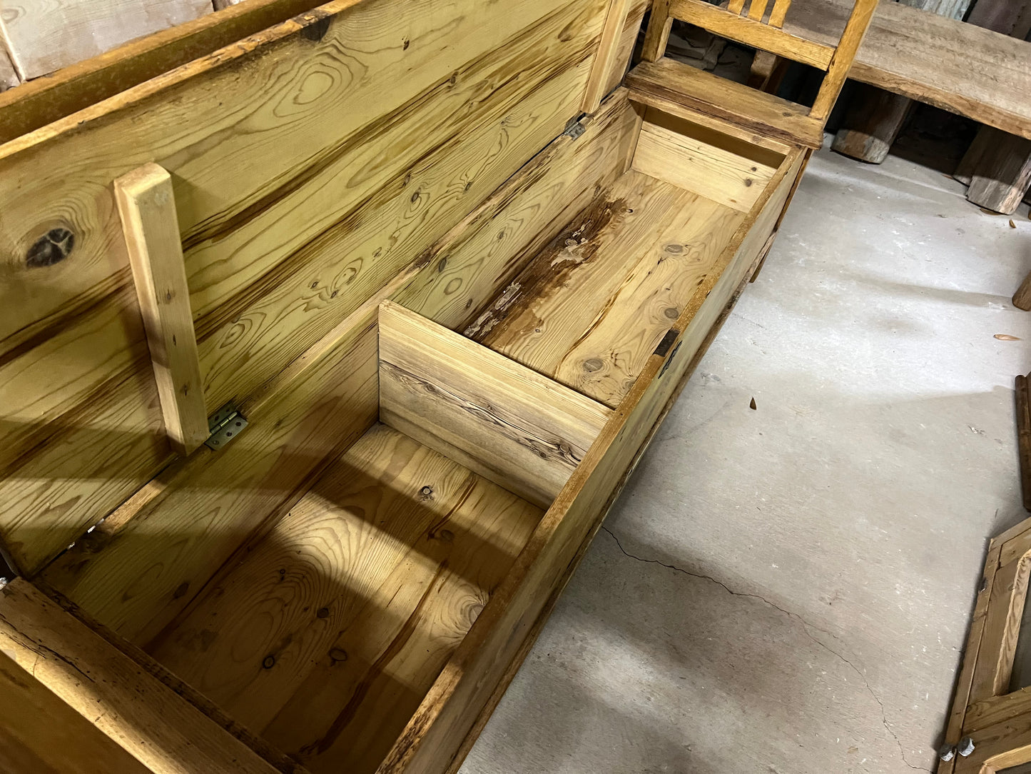 European Pine Storage Bench