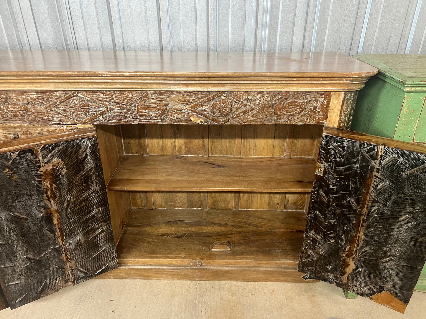 Hand-carved Teak Console