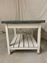 Load image into Gallery viewer, Zinc Top Island/ Table with Storage Shelf