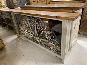 Console made from 1880’s French Iron Transom and Panels