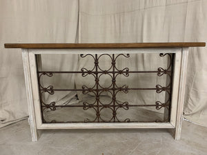 Console made from 1890’s French Iron and Panels