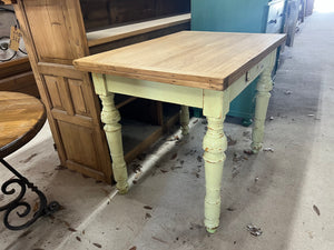 Flip top table with drawer