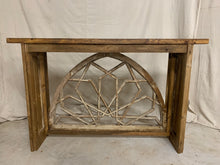 Load image into Gallery viewer, Console made from French Church Window 1890’s Transom
