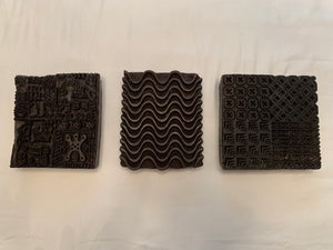 Antique Wooden Fabric Block (set of 3)
