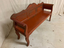 Load image into Gallery viewer, Antique Pine Bench with Original Red Paint