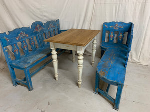 Hand Painted European Corner Bench