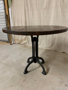 Round Iron Base Table with French Beam Top