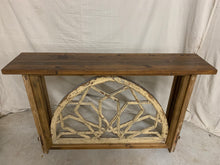 Load image into Gallery viewer, Console made from French Church Window 1890’s Transom