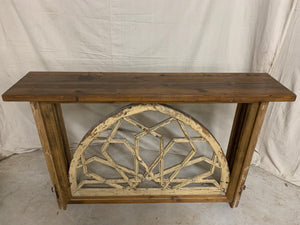 Console made from French Church Window 1890’s Transom