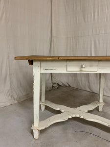 Pine Table/Desk with X-Stretcher Base