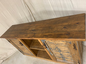 Counter/Console made from 1880’s French Shutters and Carved Doors
