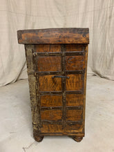 Load image into Gallery viewer, Antique Trunk Console with Metal Facing and Storage