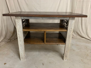 Island made from 1880’s French Shutters and Iron