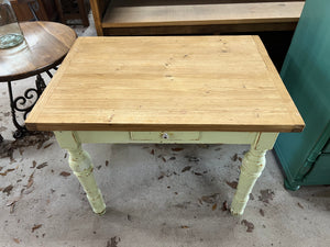 Flip top table with drawer