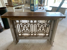 Load image into Gallery viewer, Iron Console made using French Front Door Transom