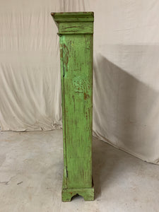 Green Tall Teak Glass Cabinet