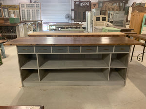 Counter/island made from 1920’s Shop Counter