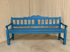 European Pine Bench- Blue