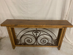 Console made from 1880’s French Iron Door Transom