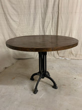 Load image into Gallery viewer, Round Iron Base Table with French Beam Top