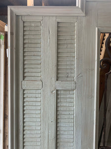 Queen Headboard with French Iron and Shutters
