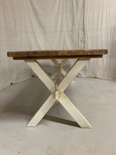 Load image into Gallery viewer, Pine Farmhouse Table with X-Stretcher Base