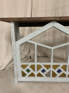 Console made from 1890’s French Church Window