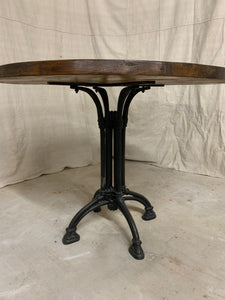 Round Iron Base Table with French Beam Top