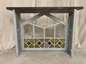 Console made from 1890’s French Church Window