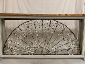Console made from 1880’s French Iron Transom and Panels