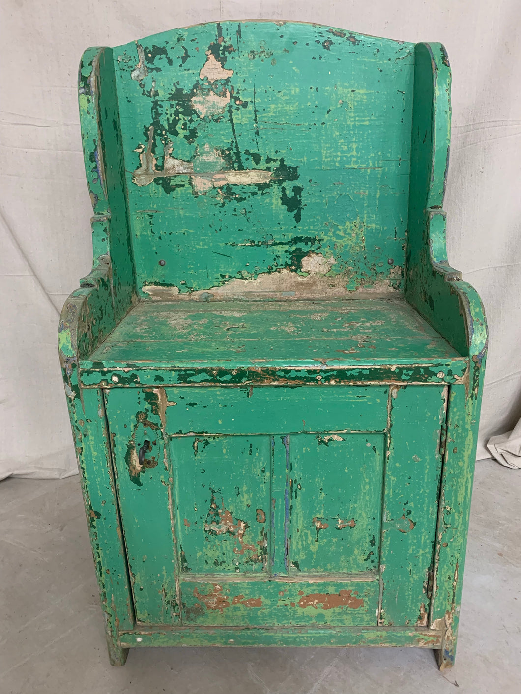Painted Pine Bench with Storage