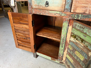 Teak Shutter Console