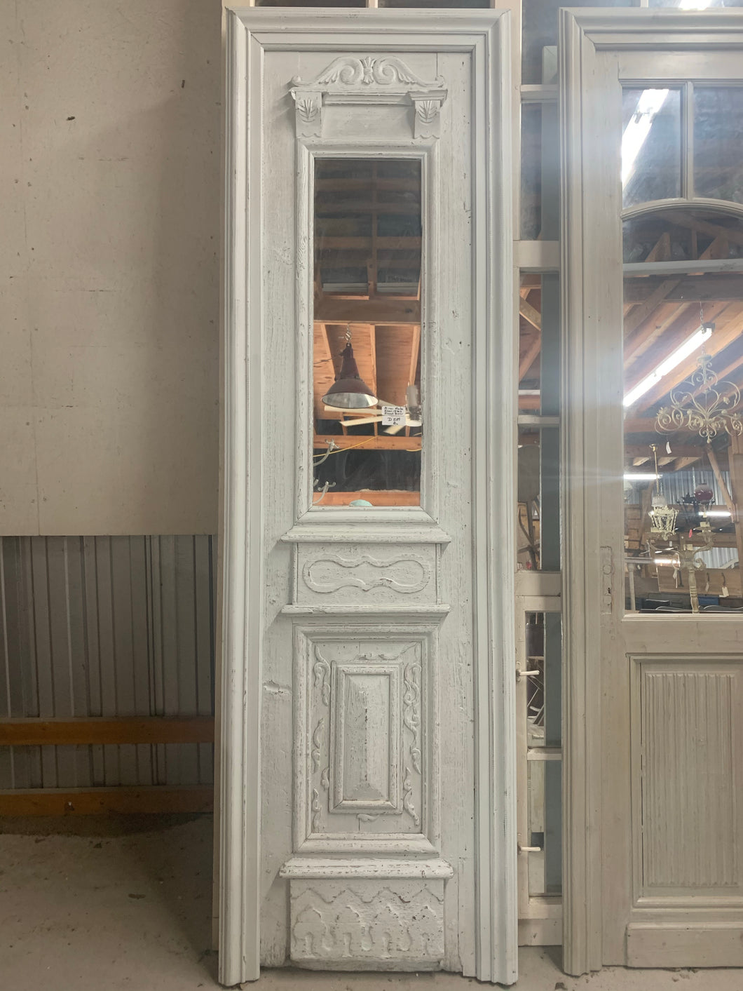 French Hand-carves door made into Mirror