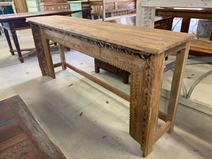 Hand-Carved Teak Console