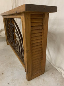 Console made from 1880’s French Iron Door Transom