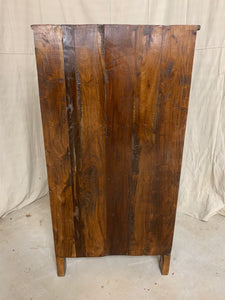 Small Teak Glass Front Cabinet with White inside