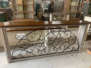 Iron Console made from French Hotel transom