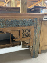 Load image into Gallery viewer, Long Teak Console with Hand Carved Trim