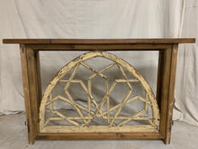 Load image into Gallery viewer, Console made from French Church Window 1890’s Transom